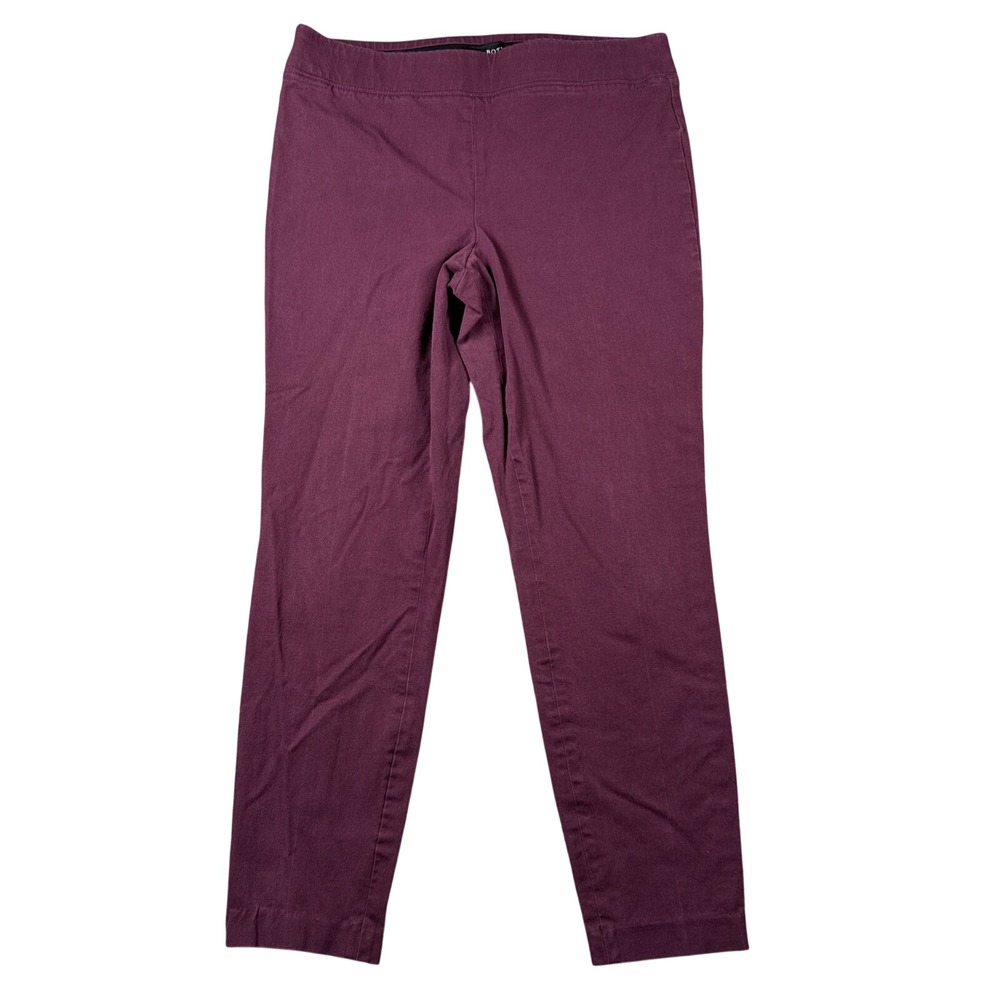 Talbots Pants Womens 10 Skinny Ankle Pull On Mid Rise Burgandy‎ Stretchy Minimal